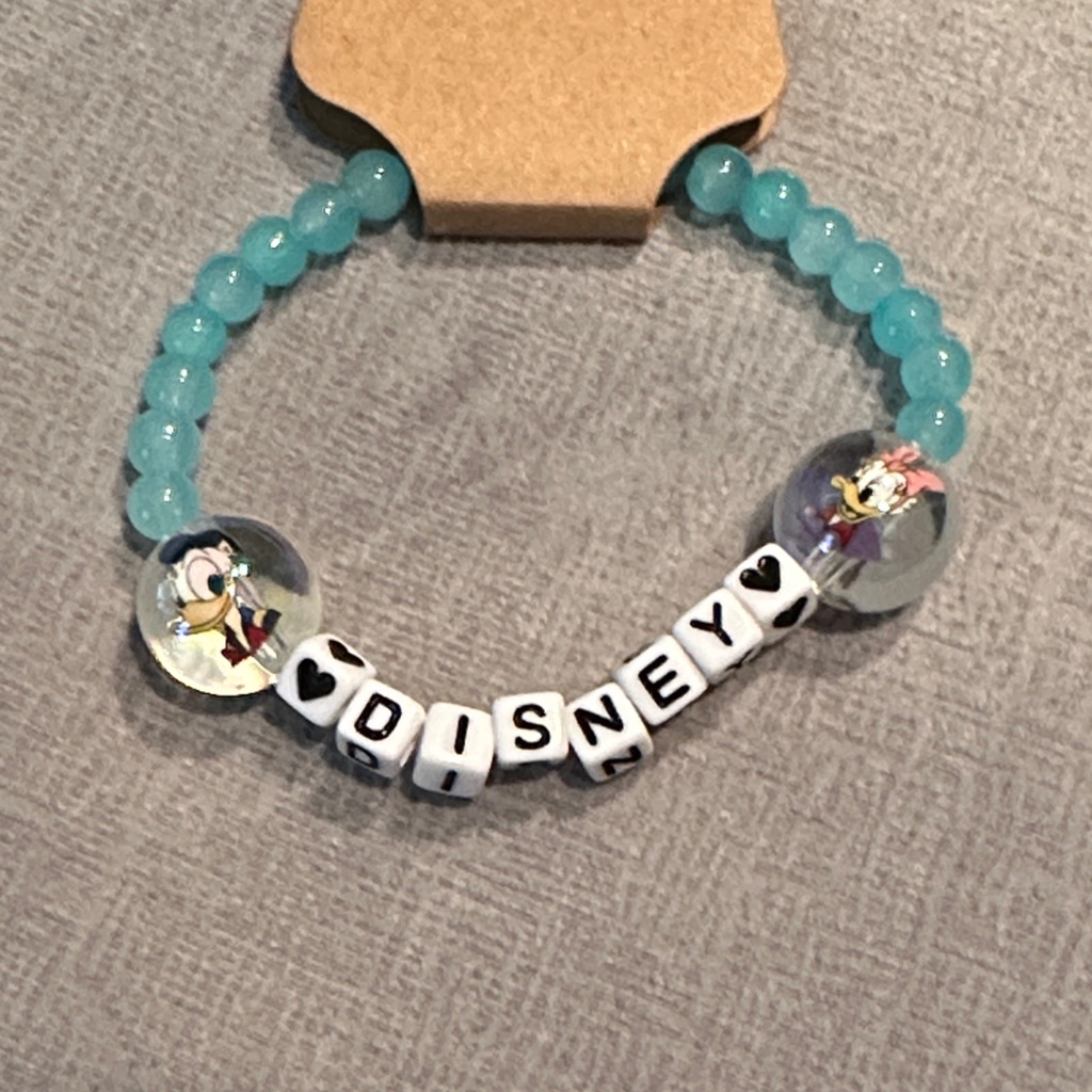 Disney Blue Donald And Daisy Beaded Bracelet